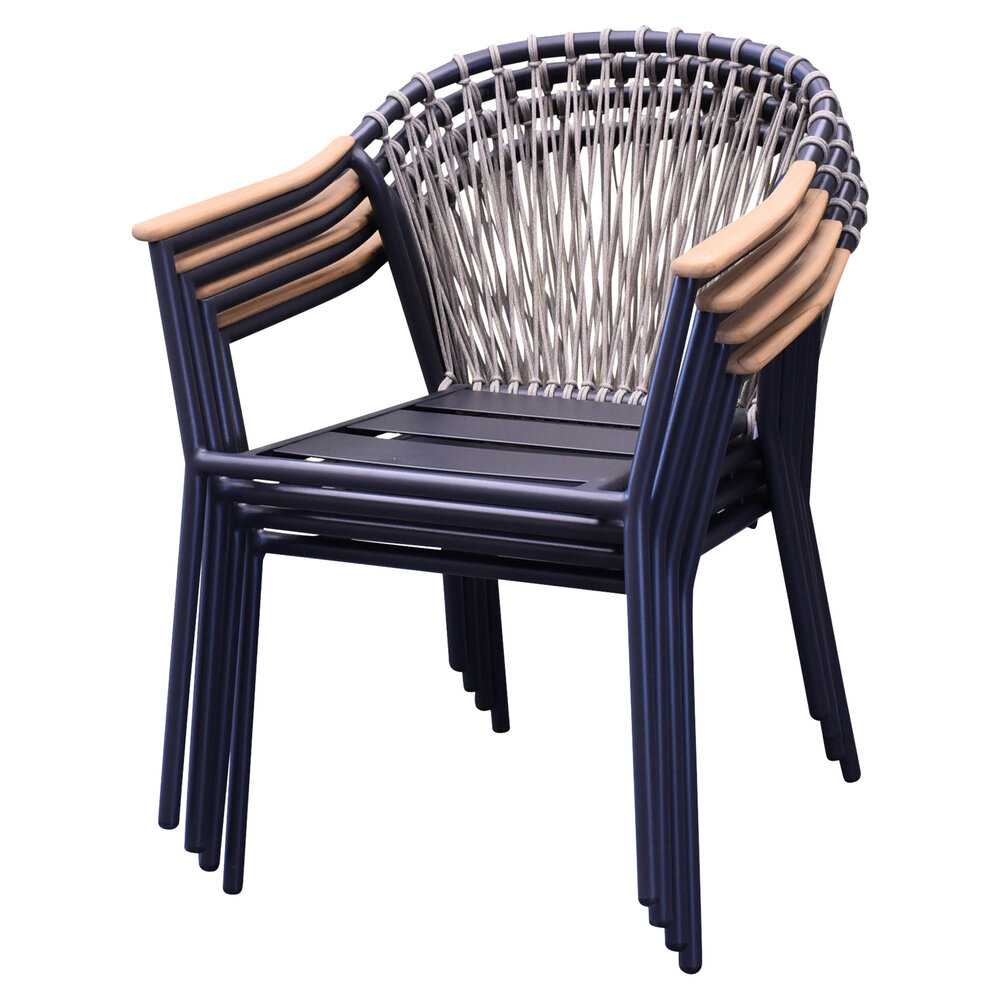 AVH-Collectie Nova Vespera dining tuinset 220x100xH74 cm antraciet