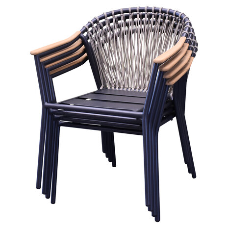 AVH-Collectie Nova Vespera dining tuinset 220x100xH74 cm antraciet