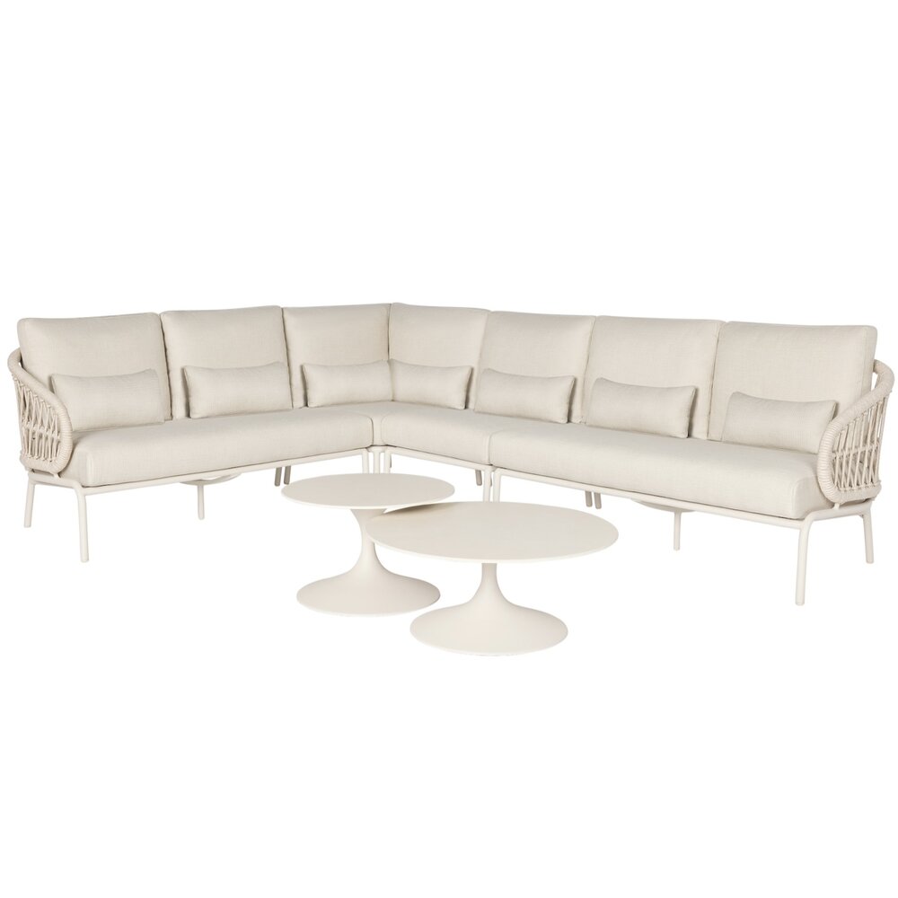 SUNS Suns Tosca hoek loungeset 6 delig camel sand rope SUNS Suns Tosca hoek loungeset 6 delig camel sand rope