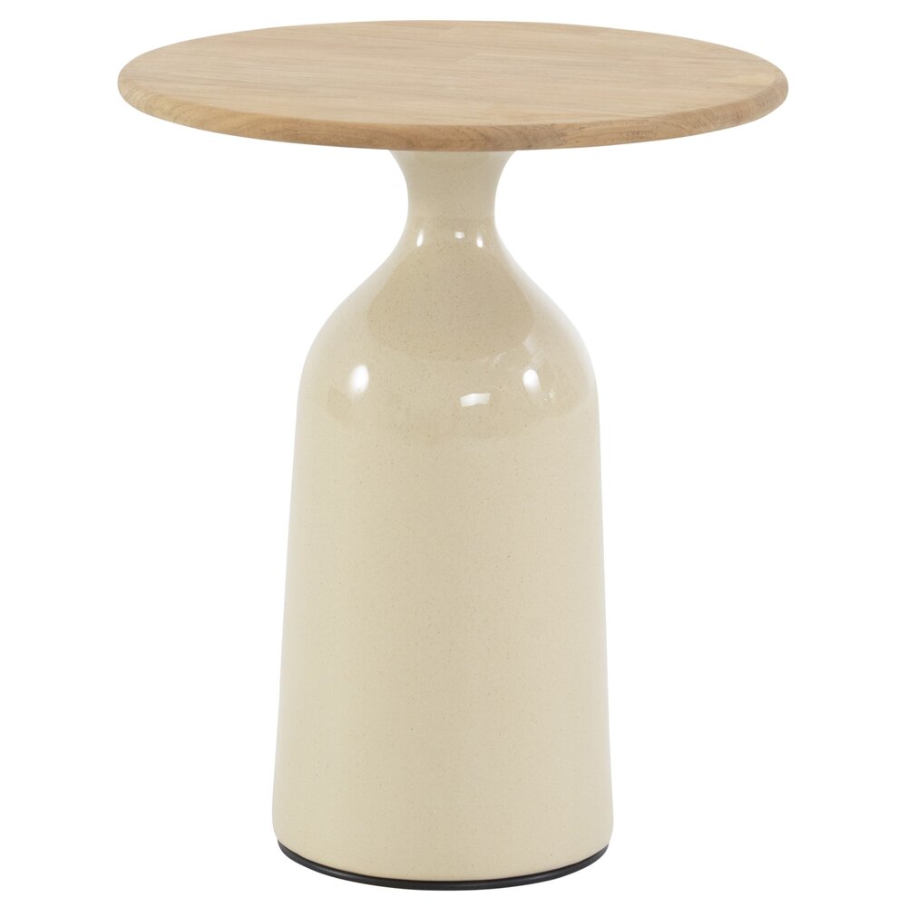 4 Seasons Outdoor June lounge tuintafel hoogglans keramiek creme 45xH55 cm 4 Seasons Outdoor