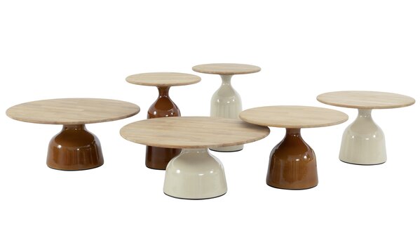 4 Seasons Outdoor June lounge tuintafel hoogglans keramiek creme 45xH55 cm 4 Seasons Outdoor