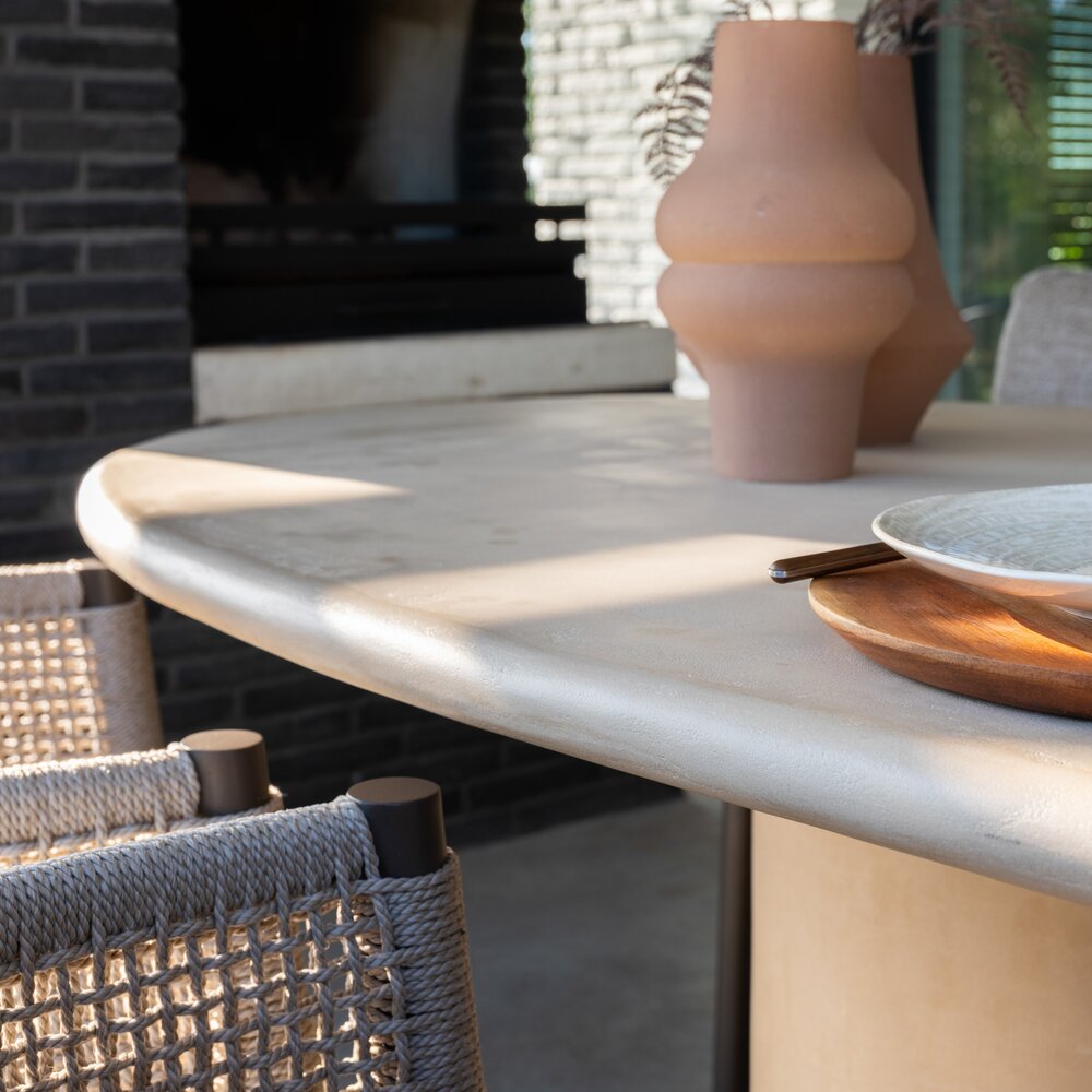 4 Seasons Outdoor Hampton dining tuintafel ovaal mortex beige 300x110xH75 cm 4 Seasons Outdoor