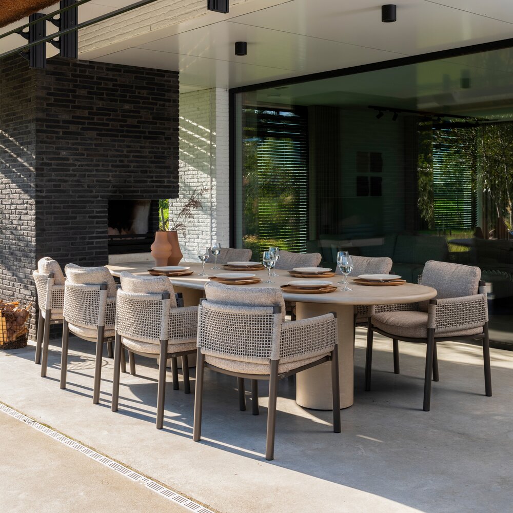 4 Seasons Outdoor Hampton dining tuintafel ovaal mortex beige 300x110xH75 cm 4 Seasons Outdoor