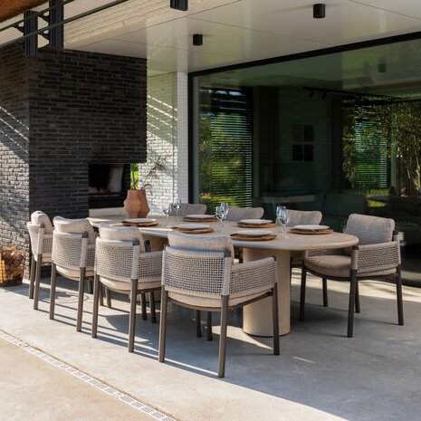 4 Seasons Outdoor Hampton dining tuintafel ovaal mortex beige 300x110xH75 cm 4 Seasons Outdoor