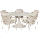 SUNS Suns Tosca Nova dining tuinset 170xH76,5 cm rond 6 delig camel sand latte SUNS Suns Tosca Nova dining tuinset 170xH76,5 cm rond 6 delig camel sand latte