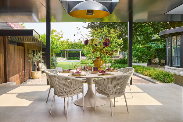 SUNS Suns Tosca Nova dining tuinset 170xH76,5 cm rond 6 delig camel sand latte