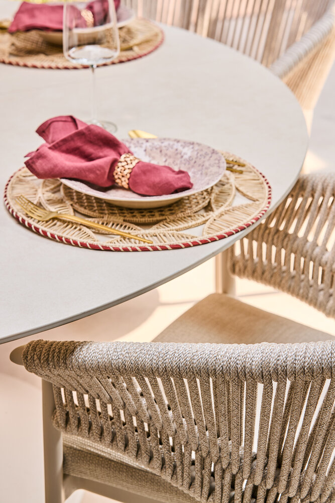 SUNS Suns Tosca Nova dining tuinset 170xH76,5 cm rond 6 delig camel sand latte