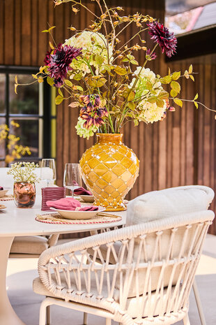 SUNS Suns Tosca Nova dining tuinset 120xH76,5 cm rond 5 delig camel sand latte