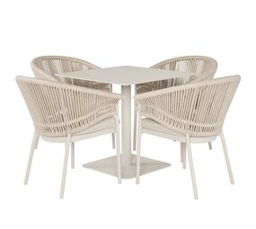 SUNS Suns Santorini Nova dining tuinset 80x80xH76,5 cm 5 delig camel sand latte SUNS Suns Santorini Nova dining tuinset 80x80xH76,5 cm 5 delig camel sand latte