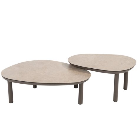 Taste 4SO Monroe set loungetafels 65xH32 cm en 80xH27 cm terre Taste 4SO Taste 4SO Monroe set loungetafels 65xH32 cm en 80xH27 cm terre Taste 4SO