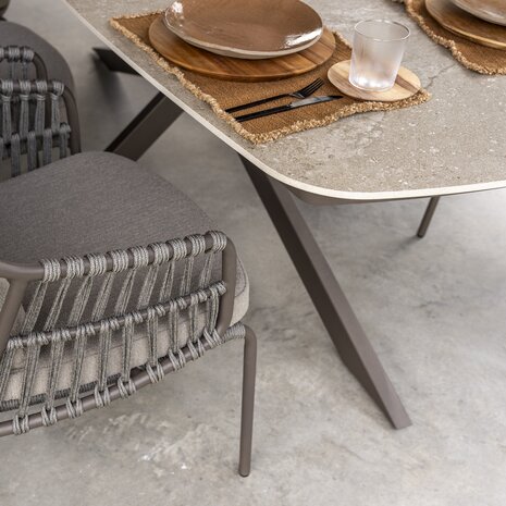 Taste 4SO Prado dining tuintafel 300x110xH75 cm terre met keramisch deens ovaal blad Taste 4SO