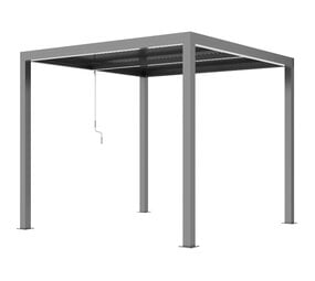 AVH-Collectie Riviera 3x3m lamellen overkapping met verlichting aluminium antraciet