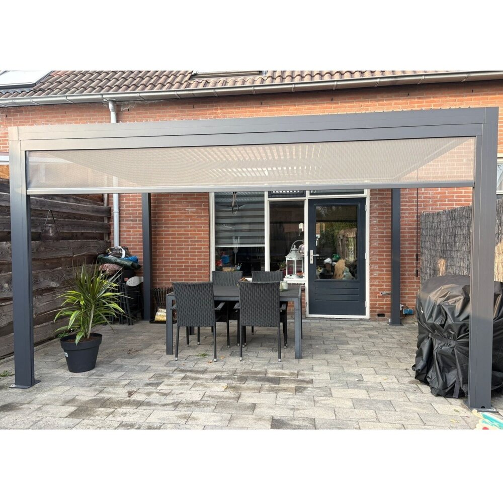 AVH-Collectie Riviera 3x3m lamellen overkapping aluminium antraciet AVH-Collectie Riviera 3x3m lamellen overkapping aluminium antraciet