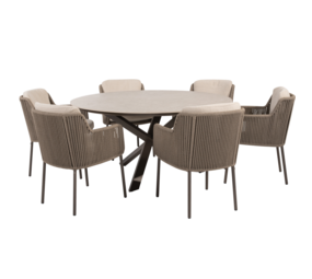4 Seasons Outdoor Prado Bernini dining tuinset 160xH75 cm rond 7 delig keramiek terre 4 Seasons Outdoor 4 Seasons Outdoor Prado Bernini dining tuinset 160xH75 cm rond 7 delig keramiek terre 4 Seasons Outdoor