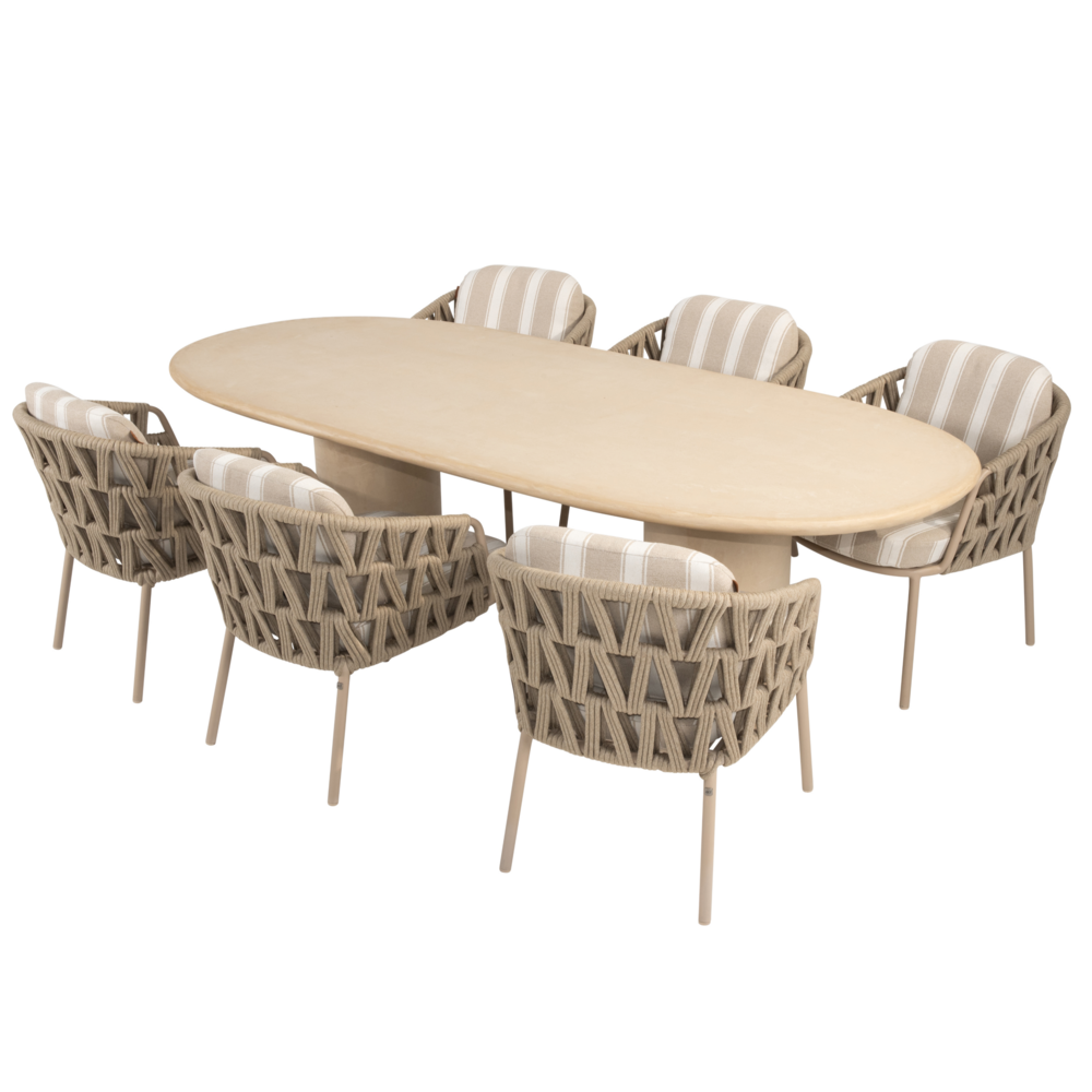 4 Seasons Outdoor Hampton Beverly dining tuinset 240x105xH75 cm 7 delig mortex latte 4 Seasons Outdoor 4 Seasons Outdoor Hampton Beverly dining tuinset 240x105xH75 cm 7 delig mortex latte 4 Seasons Outdoor