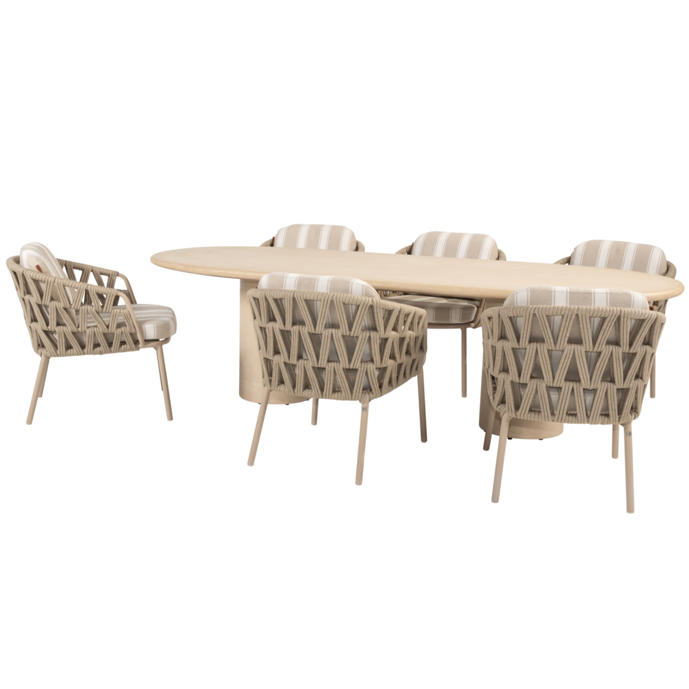 4 Seasons Outdoor Hampton Beverly dining tuinset 240x105xH75 cm 7 delig mortex latte 4 Seasons Outdoor 4 Seasons Outdoor Hampton Beverly dining tuinset 240x105xH75 cm 7 delig mortex latte 4 Seasons Outdoor