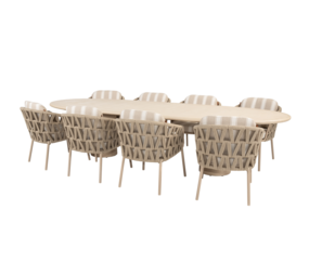 4 Seasons Outdoor Hampton Beverly dining tuinset 300x110xH75 cm 9 delig mortex latte 4 Seasons Outdoor 4 Seasons Outdoor Hampton Beverly dining tuinset 300x110xH75 cm 9 delig mortex latte 4 Seasons Outdoor
