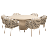 4 Seasons Outdoor Hampton Beverly dining tuinset 160xH75 cm rond 7 delig mortex latte 4 Seasons Outdoor 4 Seasons Outdoor Hampton Beverly dining tuinset 160xH75 cm rond 7 delig mortex latte 4 Seasons Outdoor
