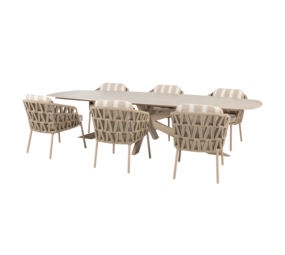4 Seasons Outdoor Prado Beverly dining tuinset 240x105xH75 cm 7 delig keramiek latte 4 Seasons Outdoor 4 Seasons Outdoor Prado Beverly dining tuinset 240x105xH75 cm 7 delig keramiek latte 4 Seasons Outdoor