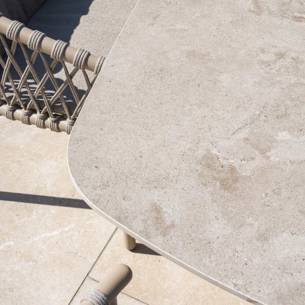 4 Seasons Outdoor Prado Beverly dining tuinset 300x110xH75 cm 9 delig keramiek latte 4 Seasons Outdoor