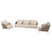 4 Seasons Outdoor Beverly stoel bank loungeset 3 delig latte 4 Seasons Outdoor