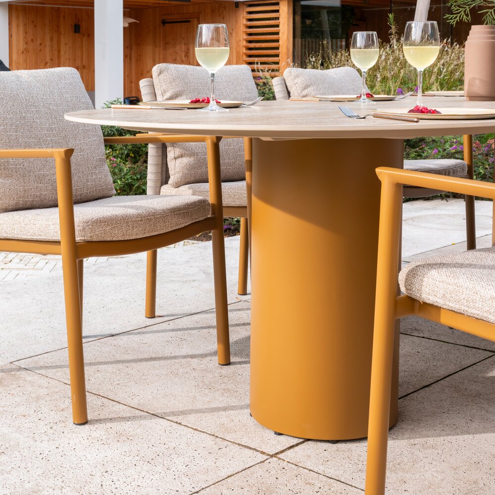 4 Seasons Outdoor Colorado Biarritz dining tuinset 240x105xH75 cm 7 delig keramiek amber 4 Seasons Outdoor