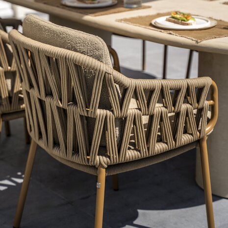 4 Seasons Outdoor Hampton Biarritz dining tuinset 240x105xH75 cm 7 delig mortex amber 4 Seasons Outdoor