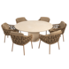 4 Seasons Outdoor Hampton Biarritz dining tuinset 160xH75 cm rond 7 delig mortex amber 4 Seasons Outdoor 4 Seasons Outdoor Hampton Biarritz dining tuinset 160xH75 cm rond 7 delig mortex amber 4 Seasons Outdoor
