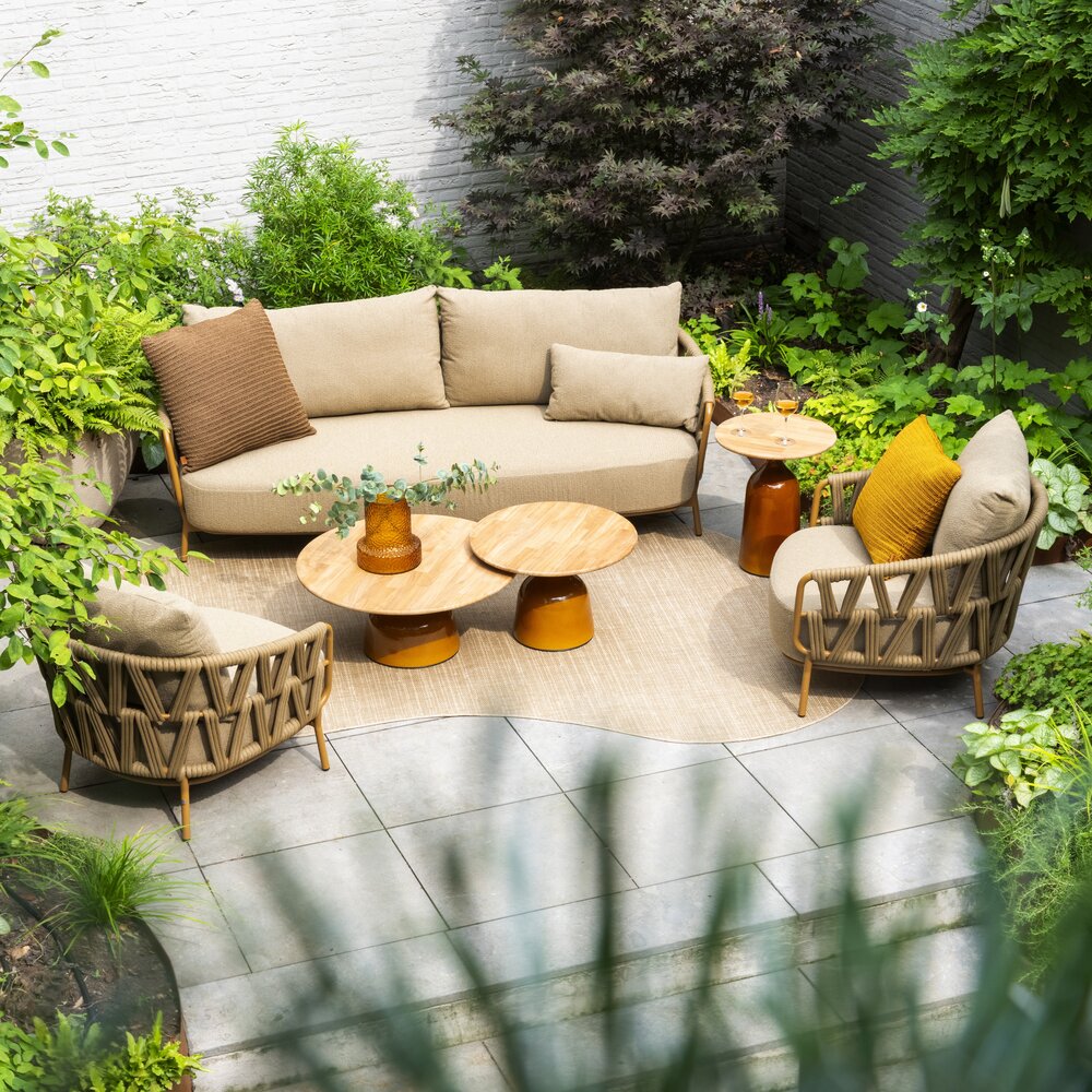 4 Seasons Outdoor Hampton Biarritz stoel bank loungeset 4 delig amber 4 Seasons Outdoor