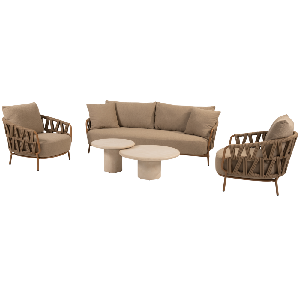 4 Seasons Outdoor Hampton Biarritz stoel bank loungeset 5 delig amber 4 Seasons Outdoor