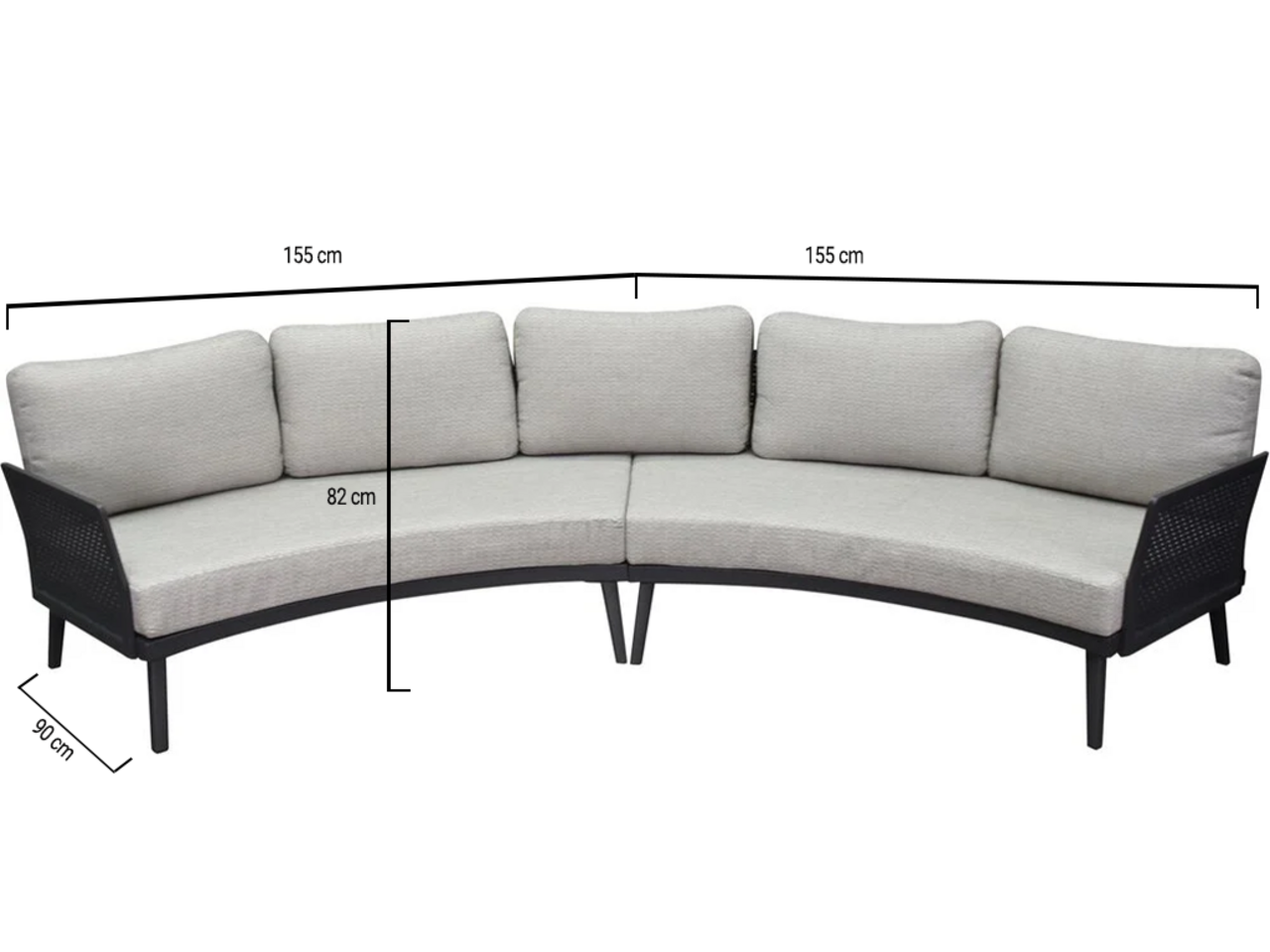 AVH-Collectie Primitivo hoek loungeset 2 delig antraciet aluminium AVH-Collectie Primitivo hoek loungeset 2 delig antraciet aluminium