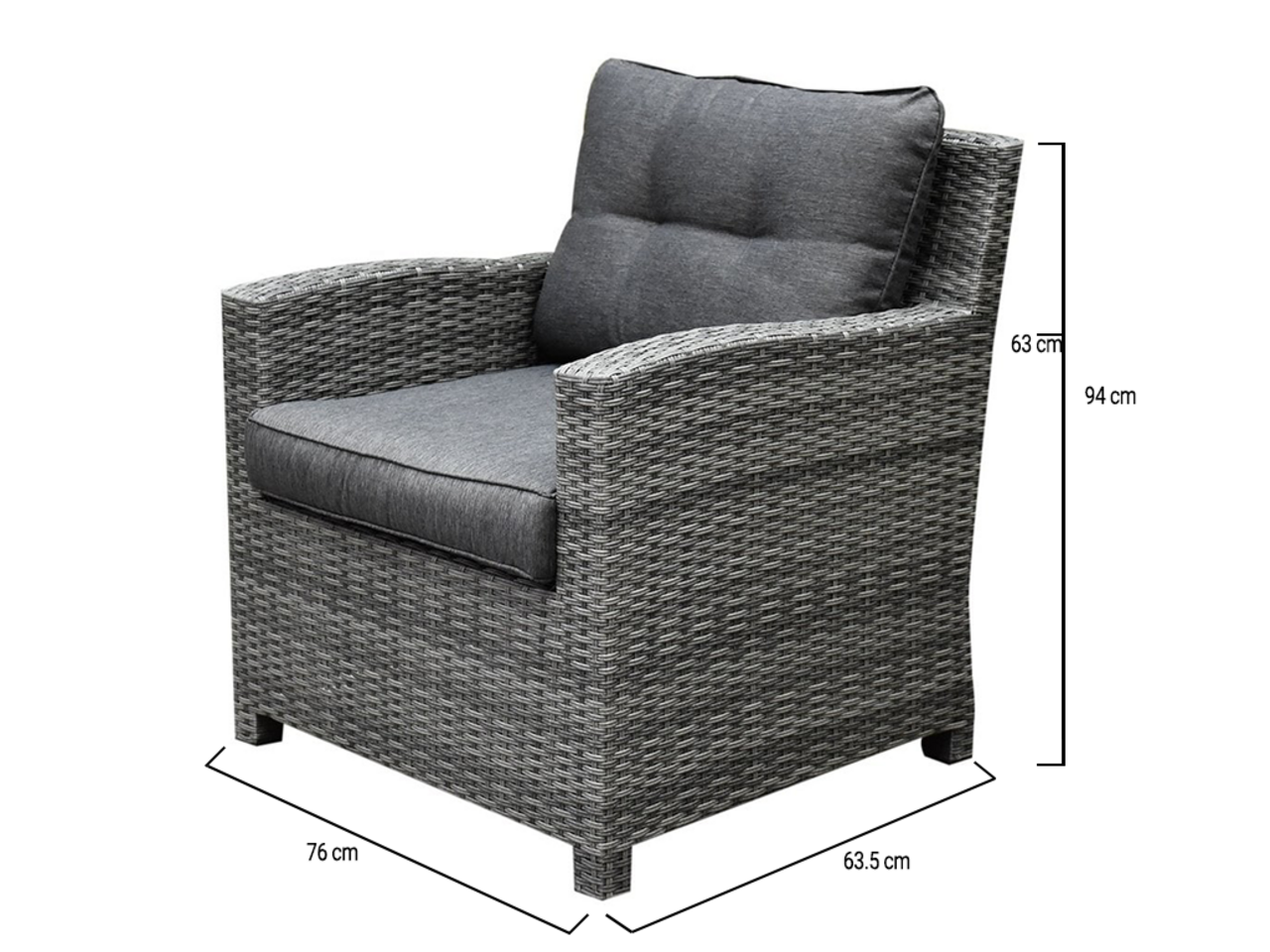 AVH-Collectie New Castle lounge tuinstoel antraciet AVH-Collectie New Castle lounge tuinstoel antraciet