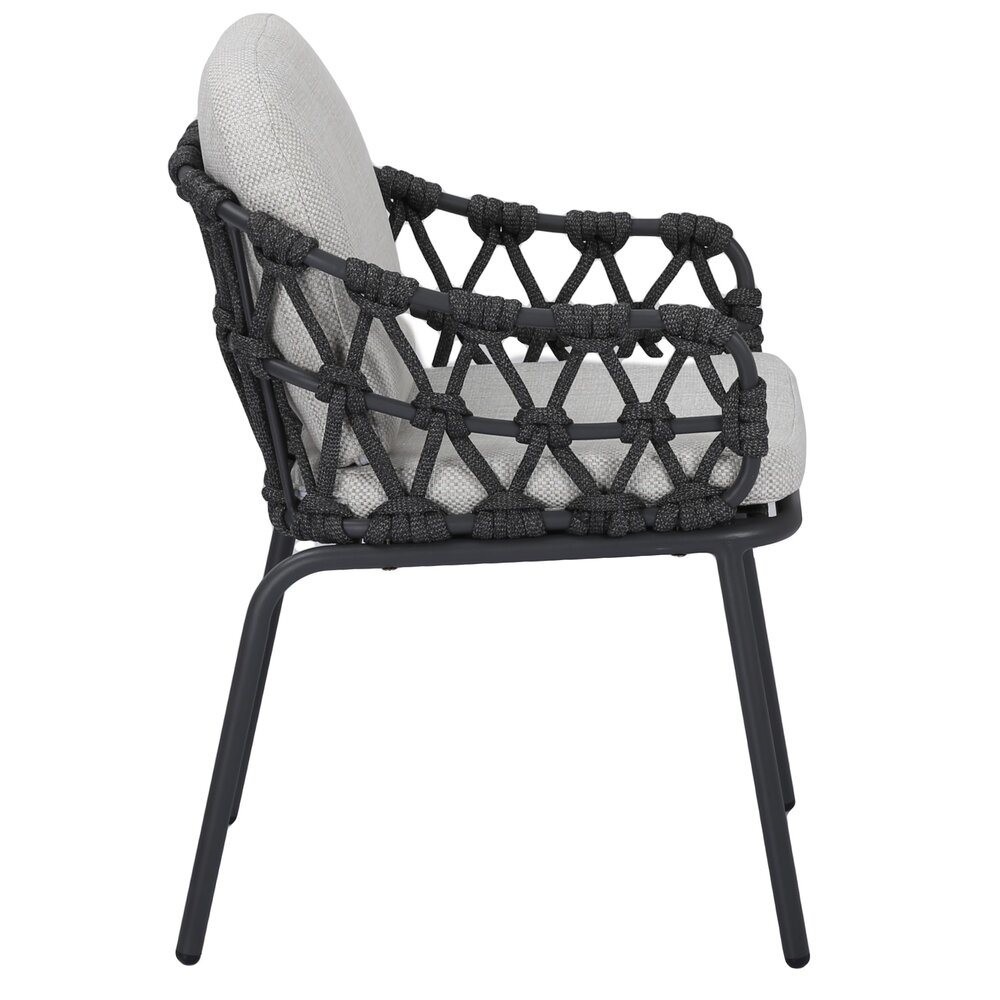 AVH-Collectie Matera Ravello dining tuinset 250x100xH76 cm 7 delig antraciet rope