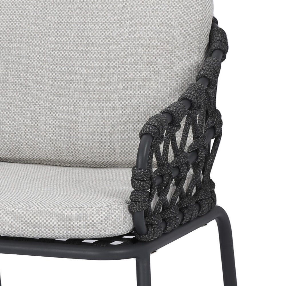 AVH-Collectie Matera Ravello dining tuinset 250x100xH76 cm 7 delig antraciet rope