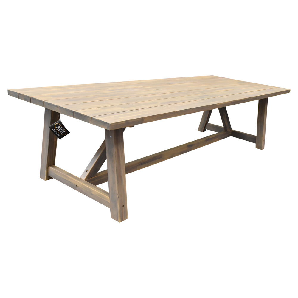 AVH-Collectie Matera Ravello dining tuinset 250x100xH76 cm 7 delig antraciet rope