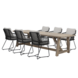 AVH-Collectie Taranto Ravello dining tuinset 250x100xH76 cm 7 delig antraciet rope acacia