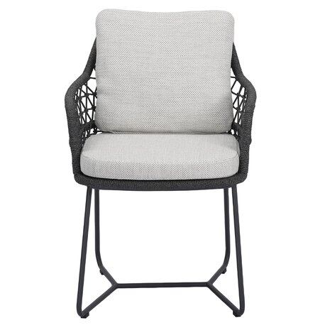 AVH-Collectie Taranto Ravello dining tuinset 250x100xH76 cm 7 delig antraciet rope acacia