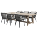 AVH-Collectie Arezzo Ravello dining tuinset 250x100xH76 cm 7 delig antraciet rope acacia