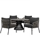 AVH-Collectie Amalfi Pasadena low dining tuinset 5 delig antraciet