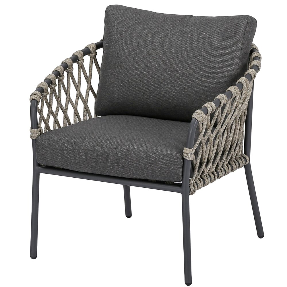 AVH-Collectie Amalfi Pasadena low dining tuinset 5 delig antraciet