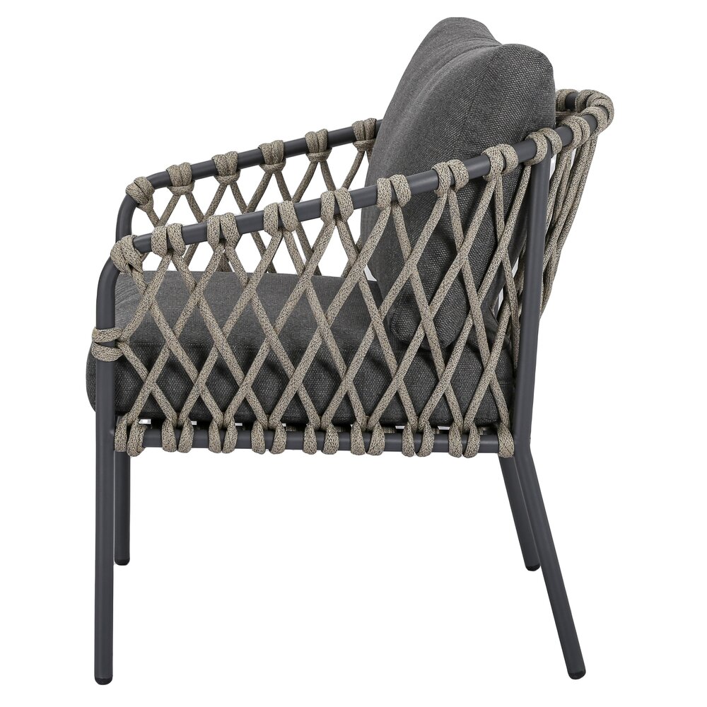 AVH-Collectie Amalfi Pasadena low dining tuinset 5 delig antraciet