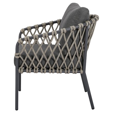 AVH-Collectie Amalfi Pasadena low dining tuinset 6 delig antraciet