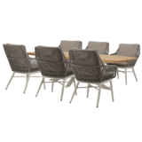 AVH-Collectie Tivoli Lido dining tuinset 240x110xH75 cm 7 delig sand AVH-Collectie Tivoli Lido dining tuinset 240x110xH75 cm 7 delig sand