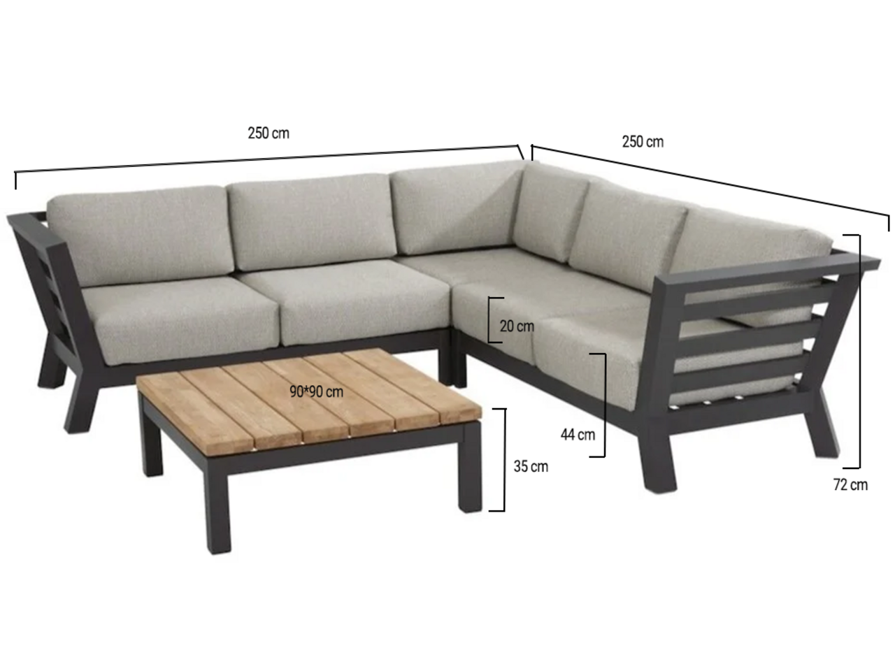 4 Seasons Outdoor Meteoro hoek loungeset 4-delig antraciet 4-Seasons Outdoor 4 Seasons Outdoor Meteoro hoek loungeset 4-delig antraciet 4-Seasons Outdoor
