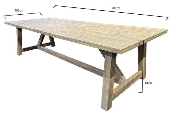 AVH-Collectie Ravello low dining tuintafel 280x100x69 cm acacia AVH-Collectie Ravello low dining tuintafel 280x100x69 cm acacia