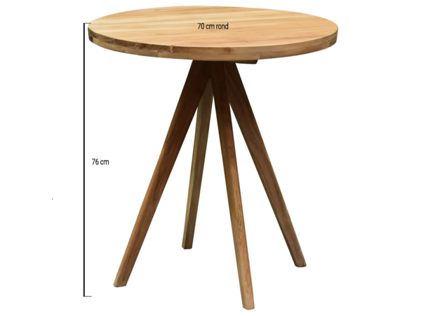 AVH-Collectie Cairo dining tuintafel 70 cm rond teakhout AVH-Collectie Cairo dining tuintafel 70 cm rond teakhout