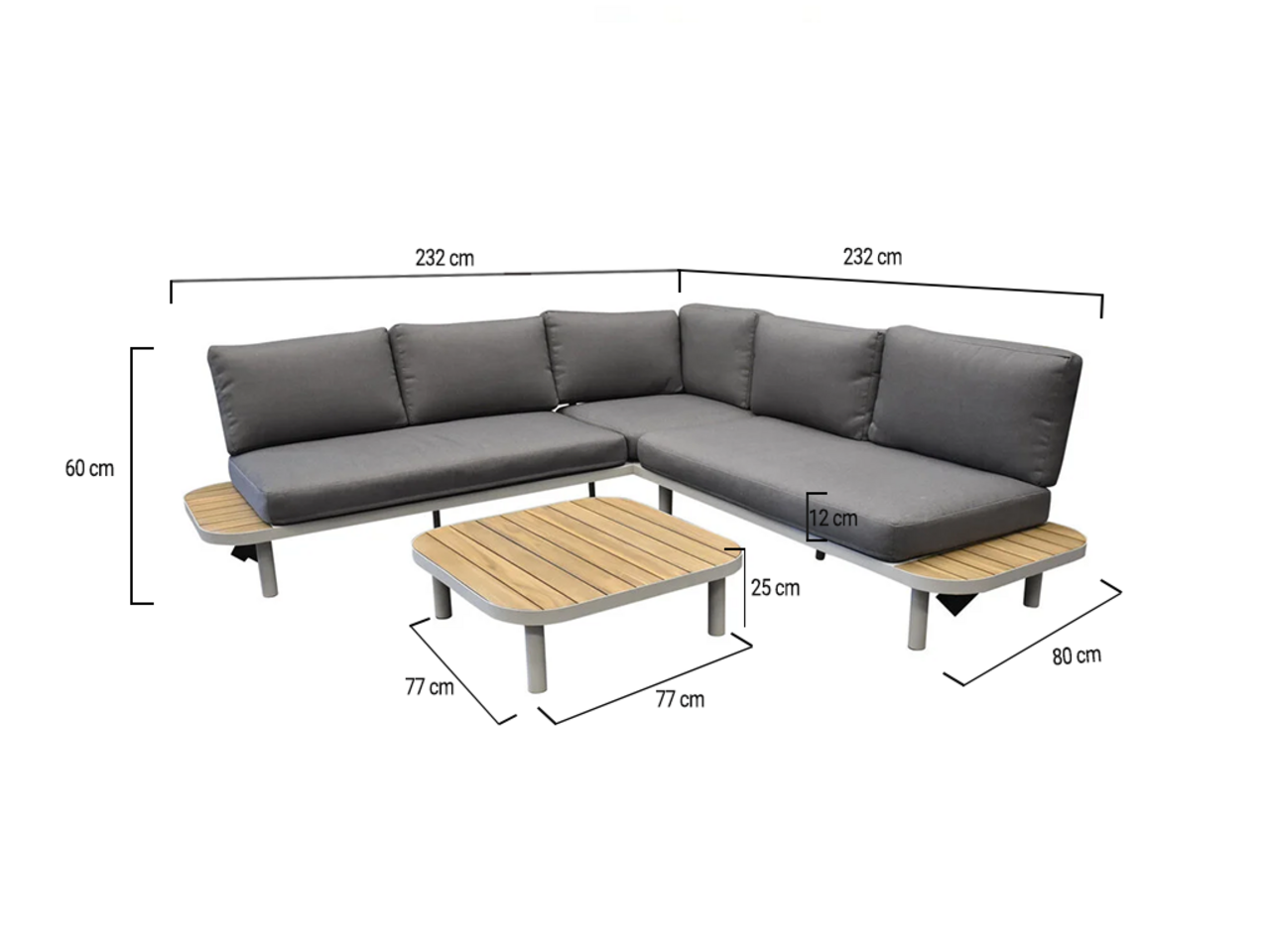 AVH-Collectie Amore platform hoek loungeset 3 delig latte zand aluminium AVH-Collectie Amore platform hoek loungeset 3 delig latte zand aluminium