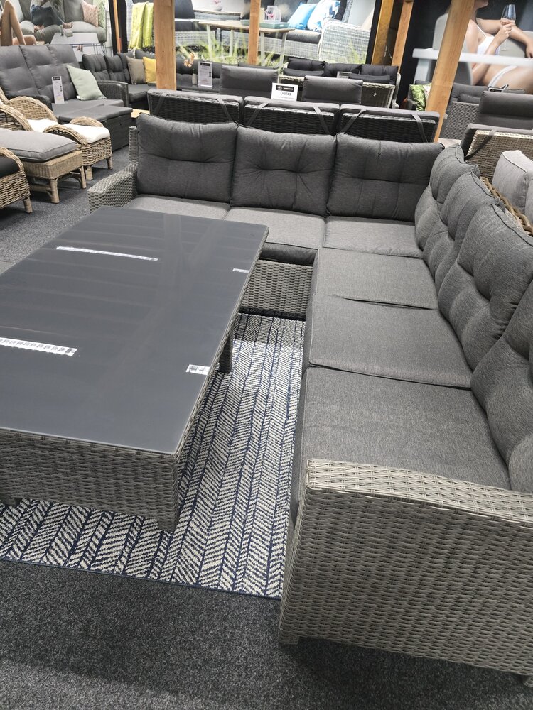 AVH-Collectie Showroommodel Valencia dining hoek loungeset 5-delig links antraciet wicker AVH-Collectie Showroommodel Valencia dining hoek loungeset 5-delig links antraciet wicker