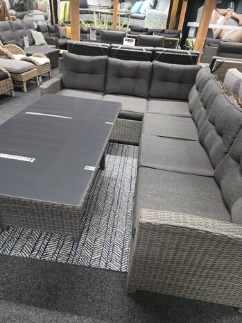 AVH-Collectie Showroommodel Valencia dining hoek loungeset 5-delig links antraciet wicker AVH-Collectie Showroommodel Valencia dining hoek loungeset 5-delig links antraciet wicker