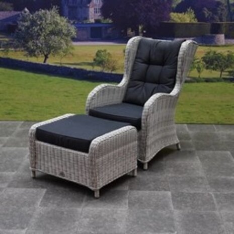 AVH-Collectie Showroommodel Arezza lounge balkonset 3-delig wit-grijs AVH-Collectie Showroommodel Arezza lounge balkonset 3-delig wit-grijs